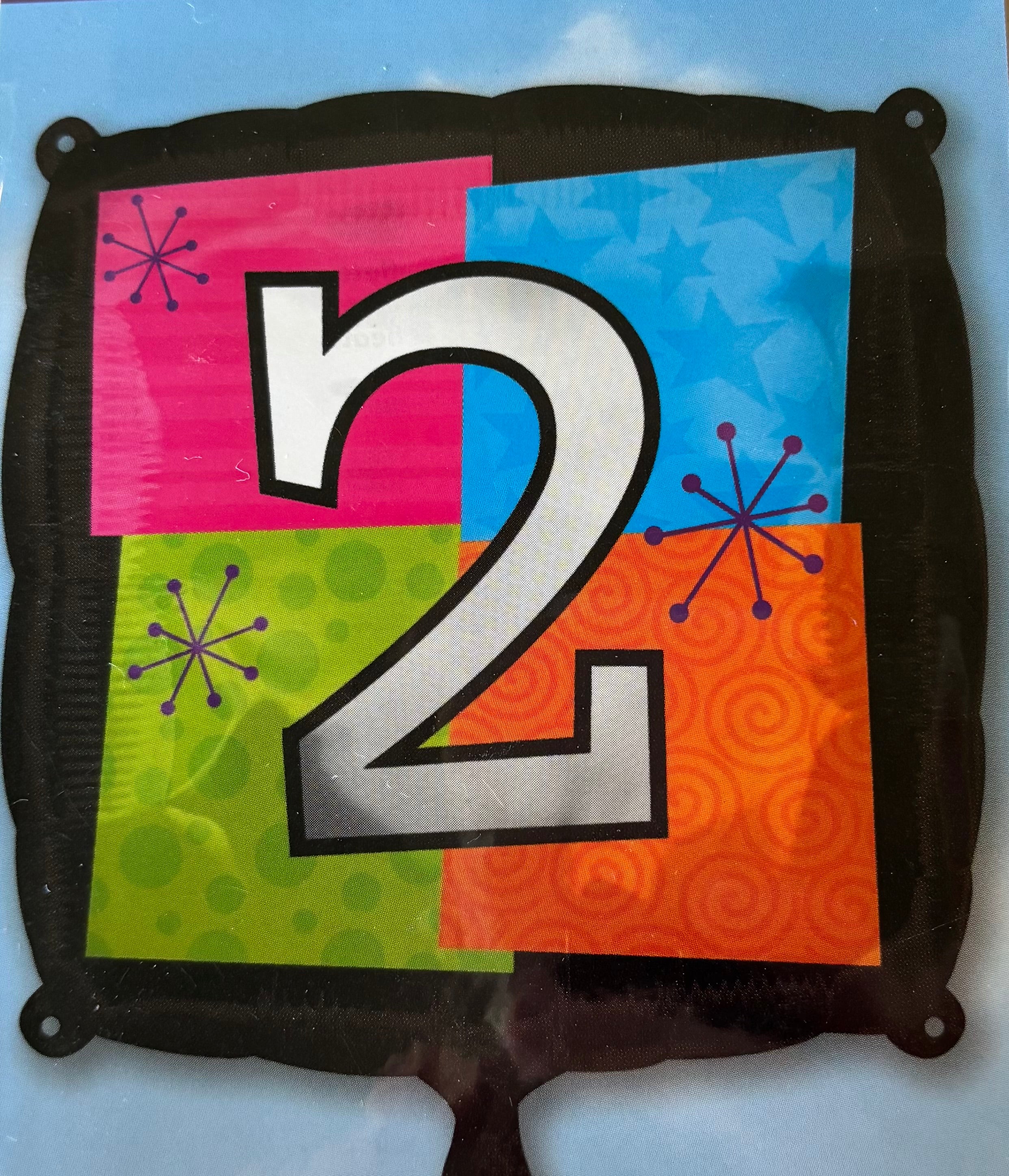 Firkantet folieballon, 2 - tal, 45 cm.