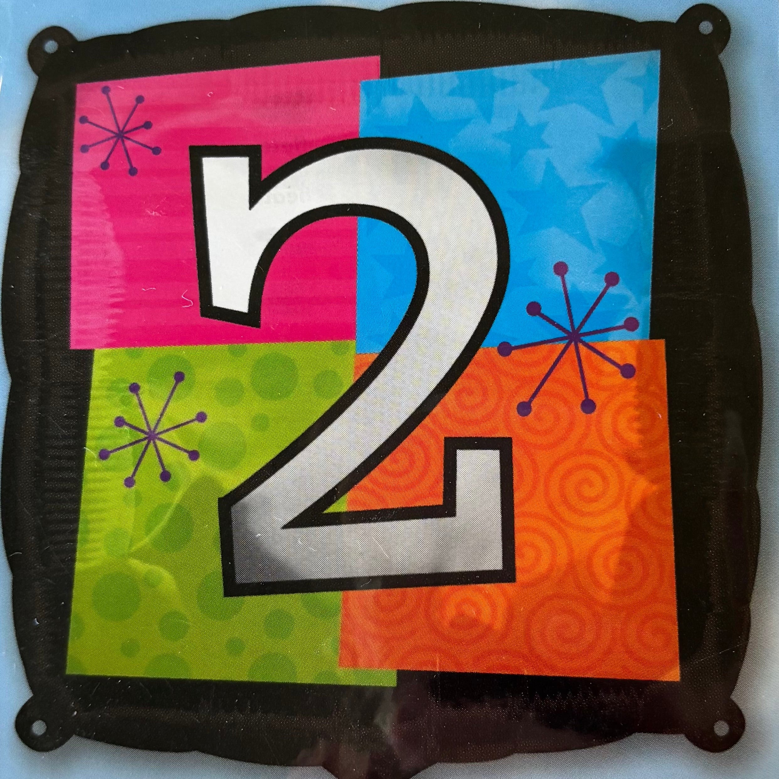 Firkantet folieballon, 2 - tal, 45 cm.