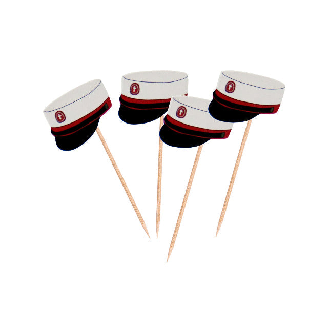Rød studenterhue sticks, 30 stk.