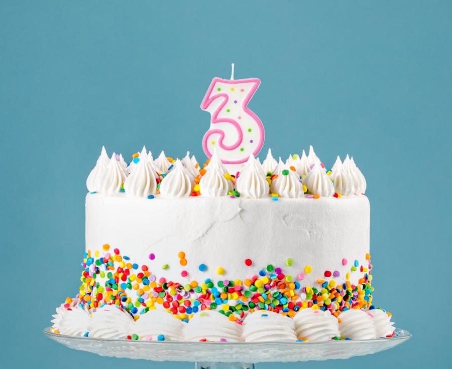 Lagkagelys 3 år