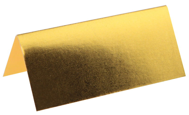Metallisk guld bordkort, 7x3 cm, 10 stk.