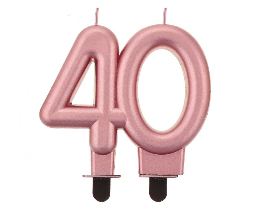 Rosegold kagelys - 40 år.