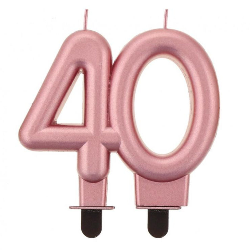 Rose gold kagelys - 40 år.