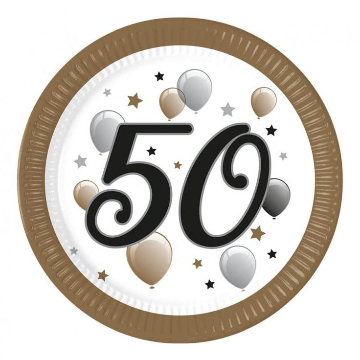 Paptallerkener til de 50 - 23 cm, 8 stk.