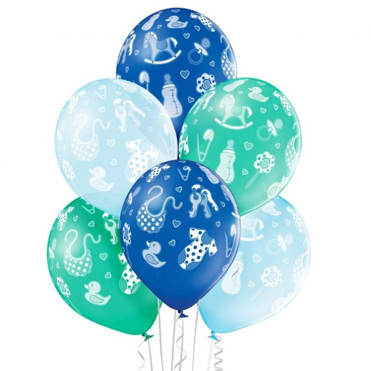 Blå baby balloner, 6 stk.