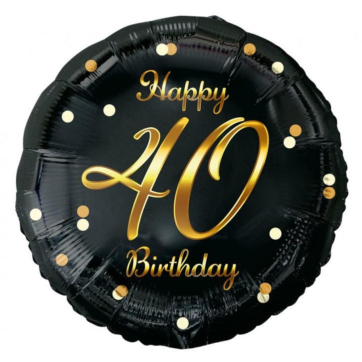 "Happy 40 Birthday", folieballon, 45 cm 18"