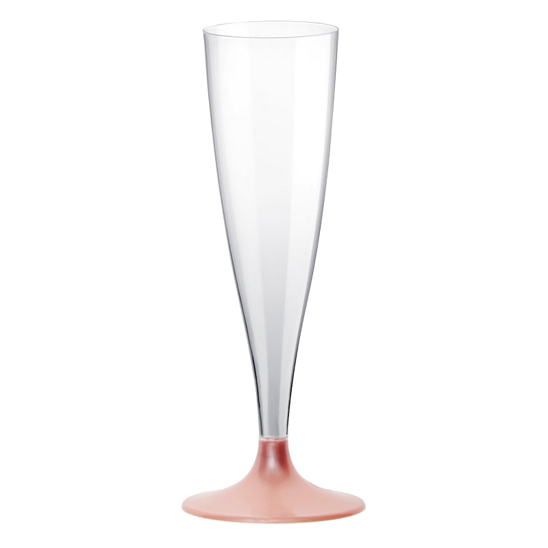Plastik champagne glas med rose gold bund, 10 stk.