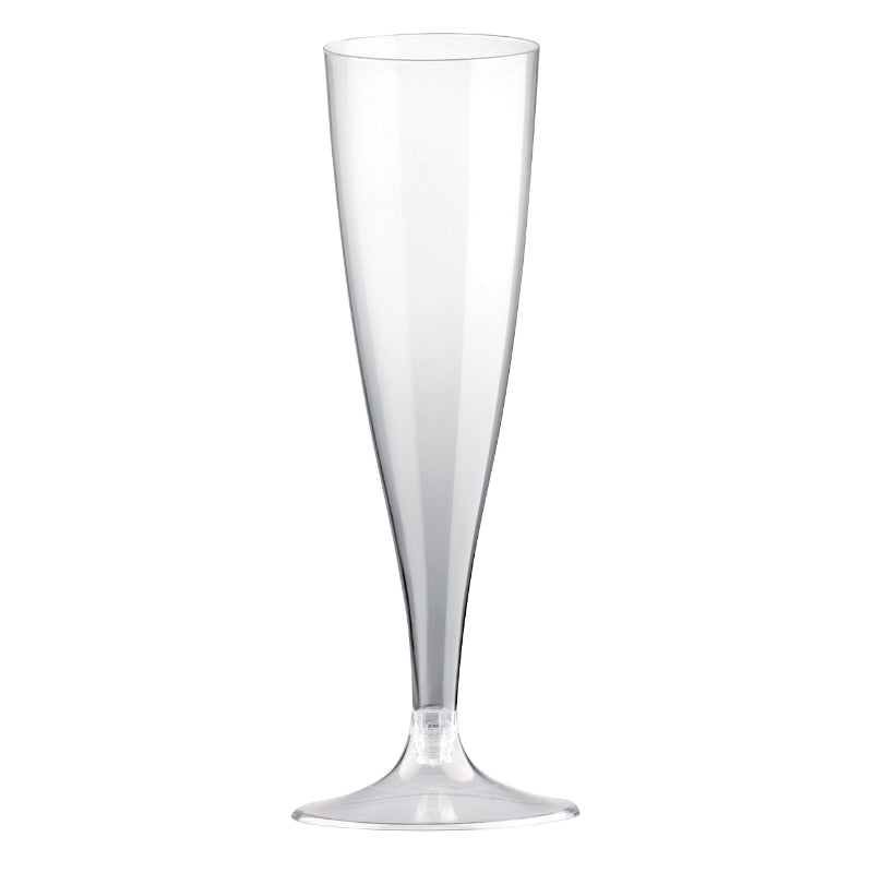 Plastik champagne glas med klar bund, 10 stk.