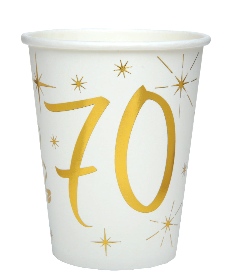 70 års fødselsdagskop, 270 ml, 10 stk.