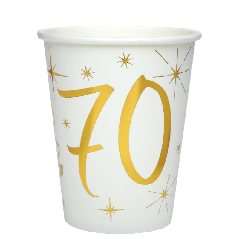 70 års fødselsdagskop, 270 ml, 10 stk.