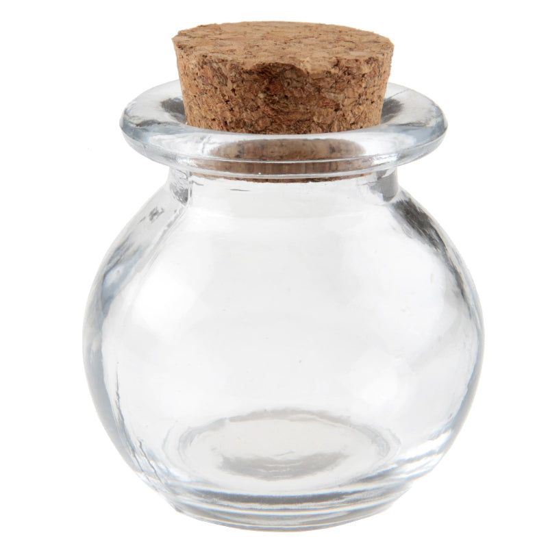 Rund pynteglas, 5,5x6 cm.