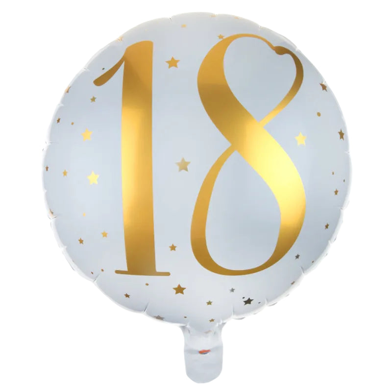 Hvid 18 års folieballon - Send en heliumballon