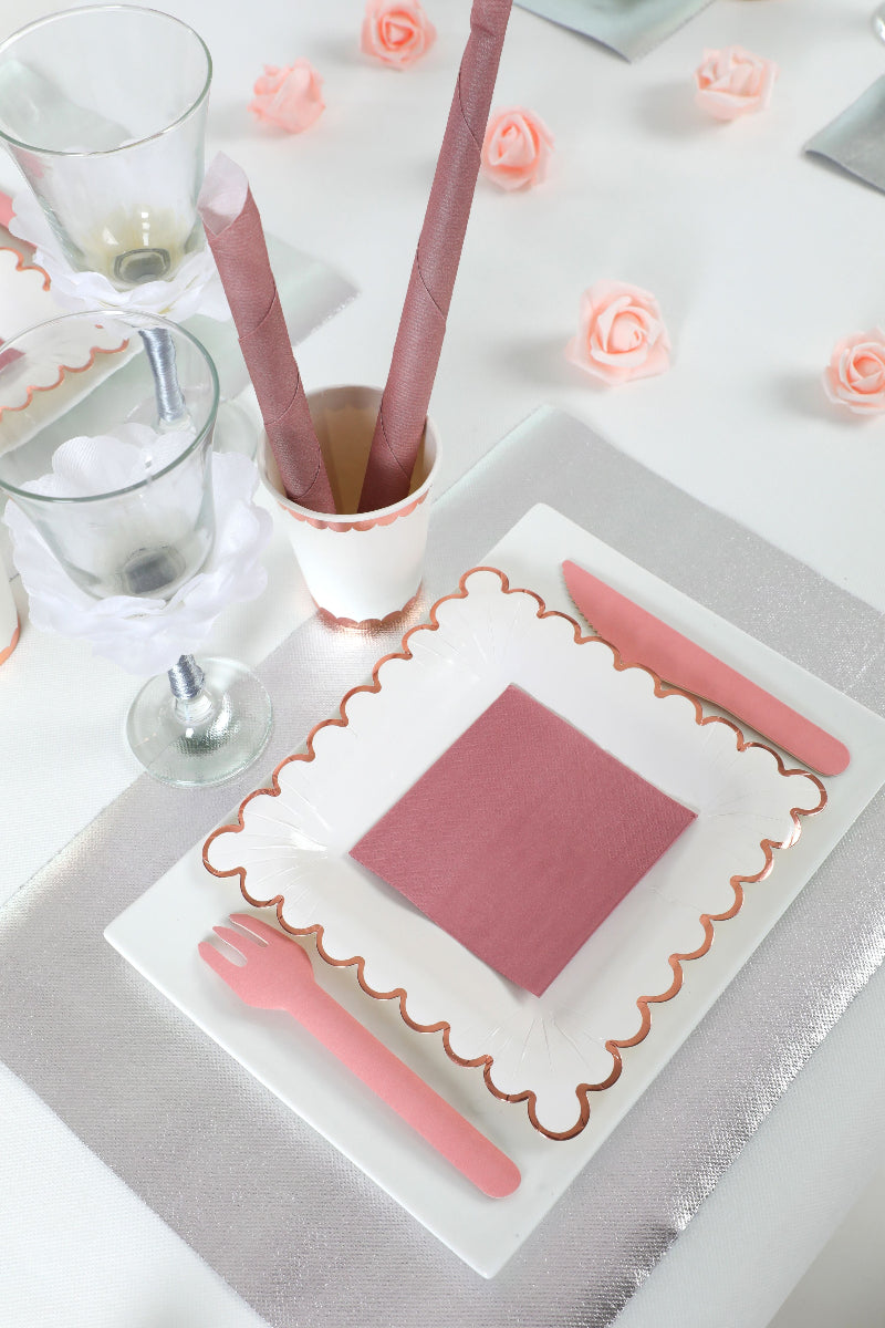 Rose gold kaffe servietter, 25 stk.