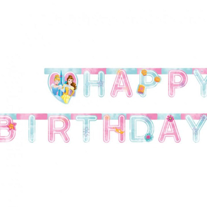 Disney prinsesse fødselsdagsguirlande, 200 cm.