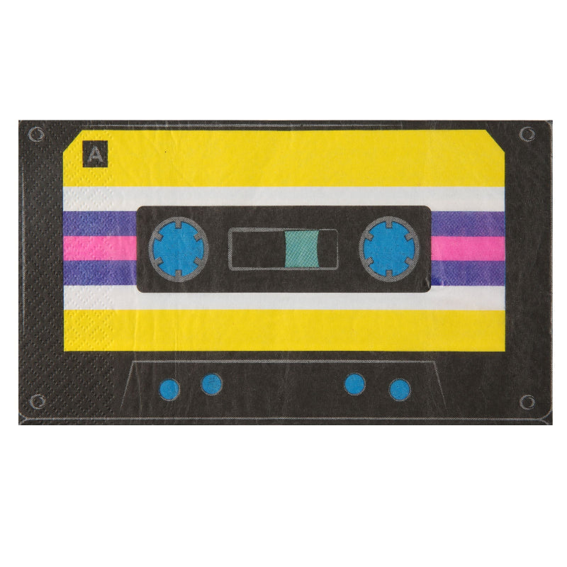 90'er kassettebånd servietter, 20 stk.