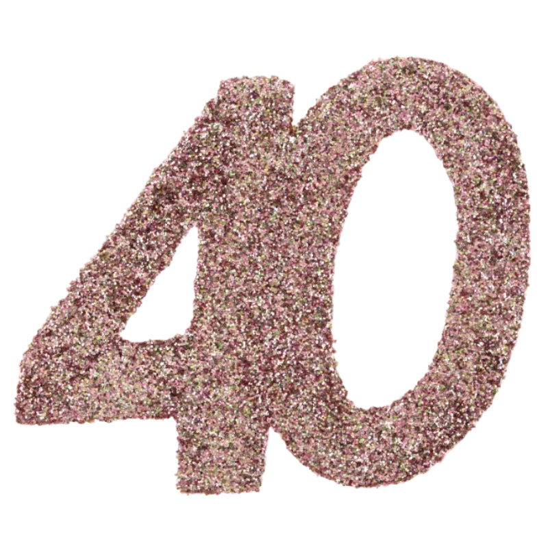 Rose gold 40 års bordpynt, 6 stk.