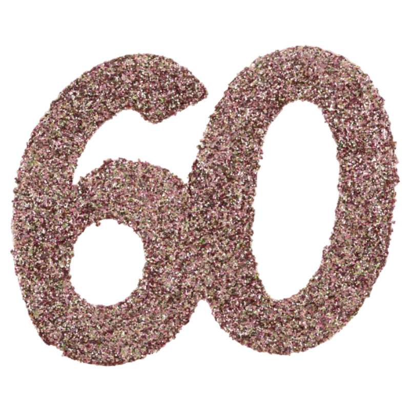 Rose gold 60 års bordpynt, 6 stk.