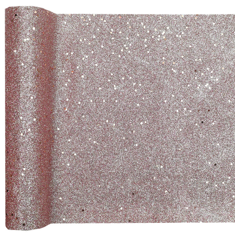 Rose gold glitter bordløber, 3 m.