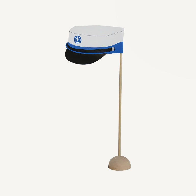 Blå studenterhue bordflag, 6 stk.