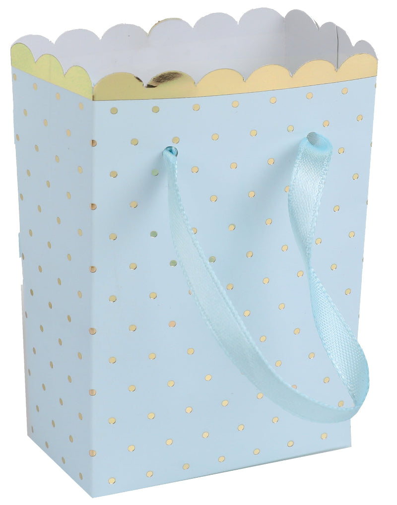 Lille blå gavepose, 6x3x7 cm, 6 stk.