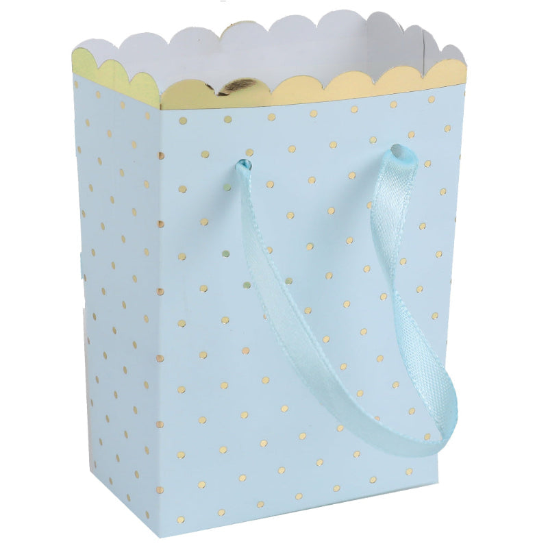 Lille blå gavepose, 6x3x7 cm, 6 stk.