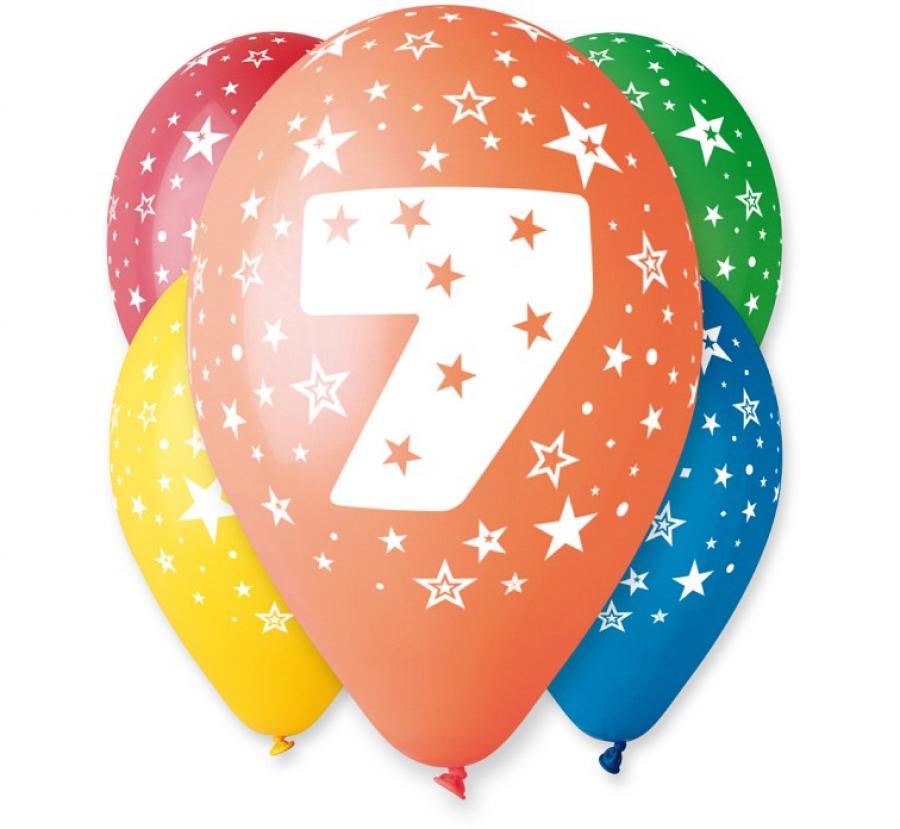 7 års balloner - 5 stk.