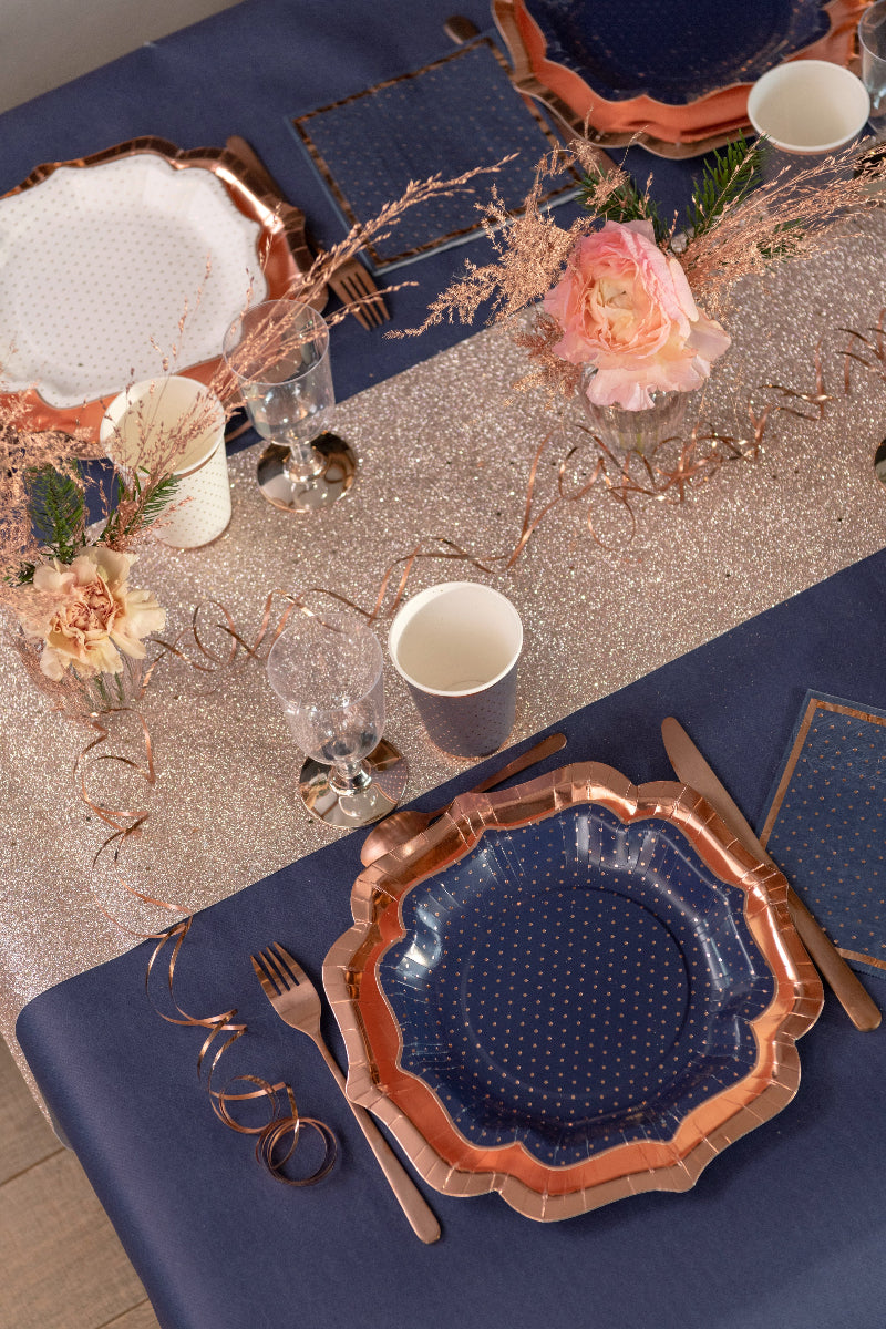 Rose gold glitter bordløber, 3 m.