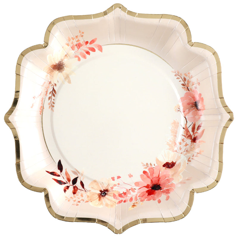 Blomstret tallerkener, 10 stk.