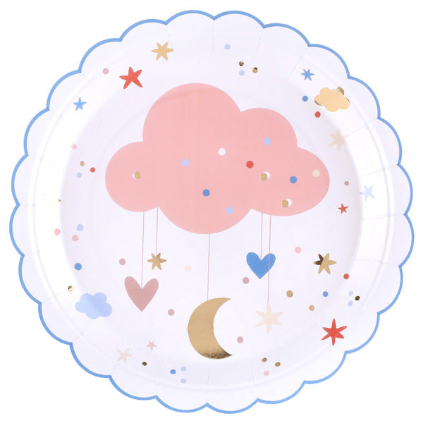 Sky tema, paptallerken, 23 cm, 10 stk.