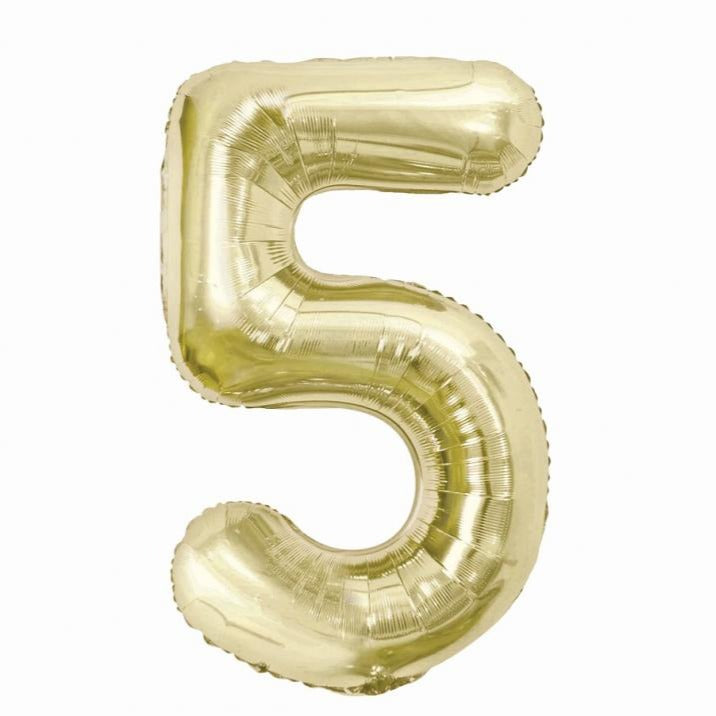 Champagnefarve, 5-tal, folieballon, 85 cm.