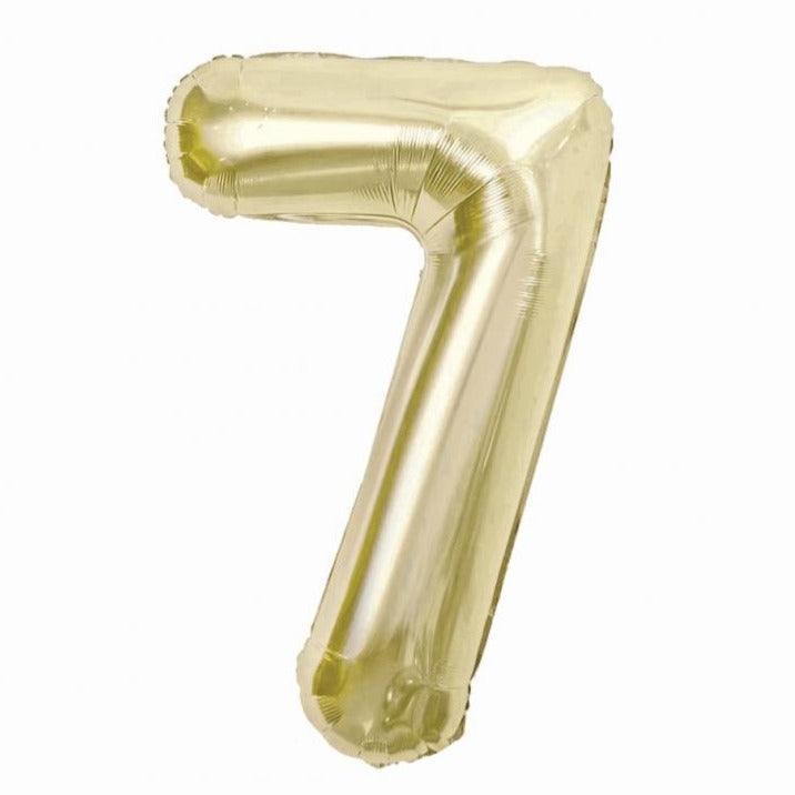 Champagnefarve, 7-tal, folieballon, 85 cm.