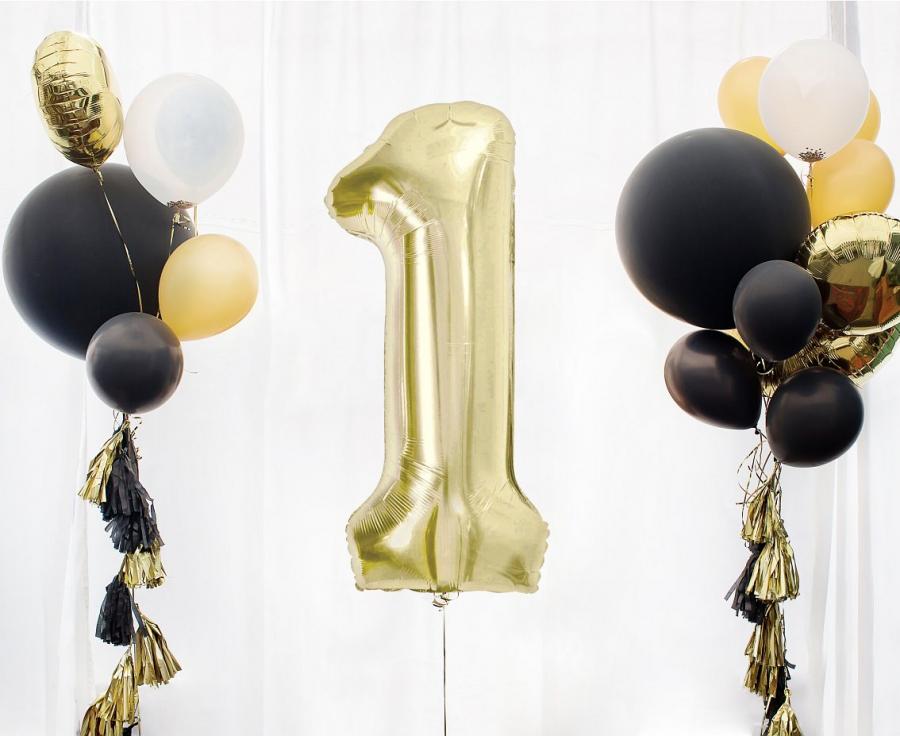 Champagnefarve, 1-tal, folieballon, 85 cm.