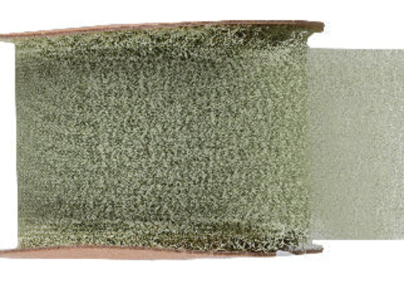 Chiffon bånd, oliven, 40 mm x 5 m.