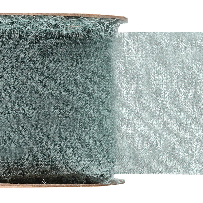 Chiffon bånd, eucalytus, 40 mm x 5 m.