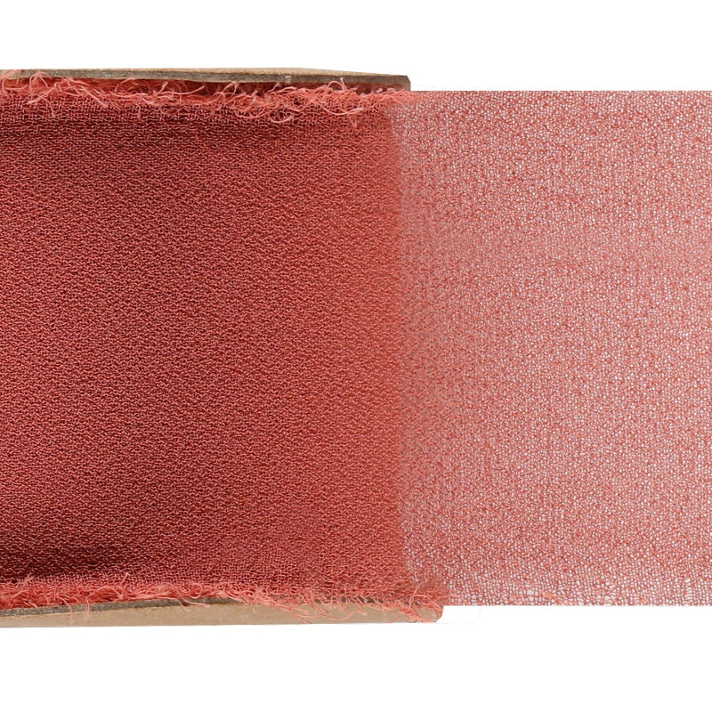 Chiffon bånd, terracotta, 40 mm x 5 m.