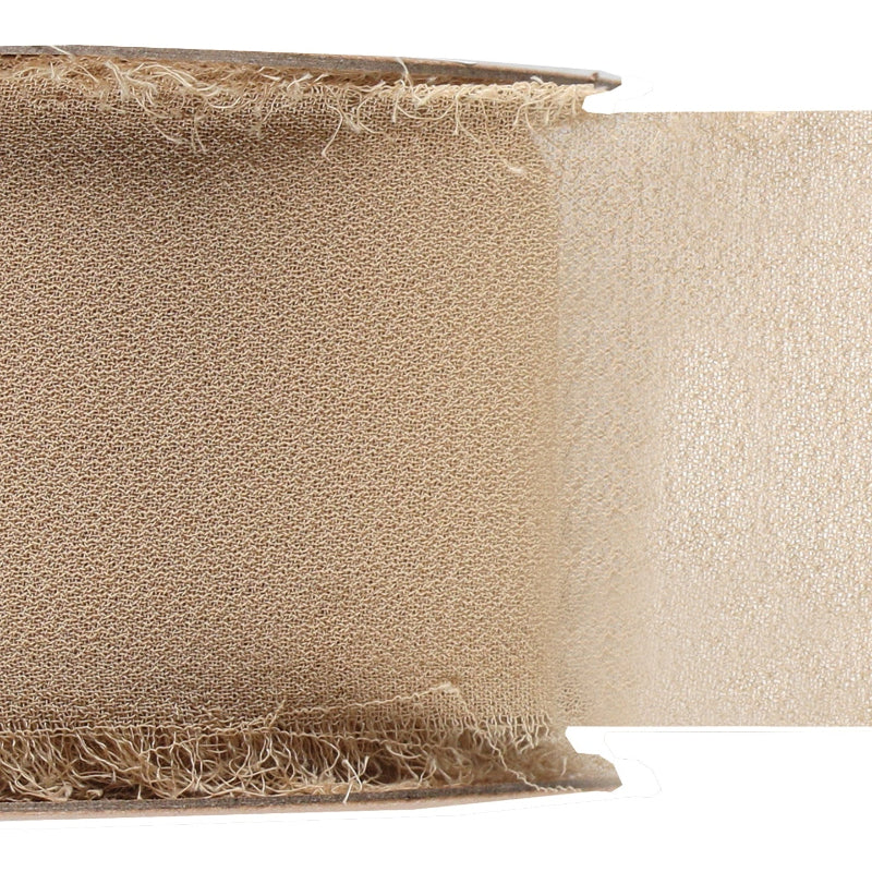 Chiffon bånd, natural, 40 mm x 5 m.