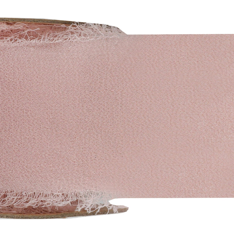 Chiffon bånd, lyserød, 40 mm x 5 m.
