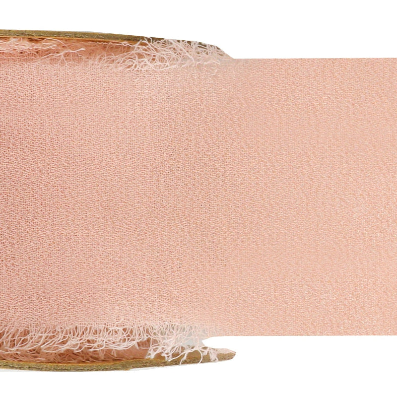 Chiffon bånd, fersken, 40 mm x 5 m.