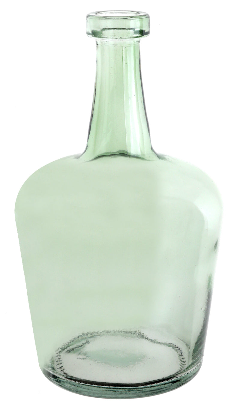Vase glas grøn 8x14 cm. 1 stk.