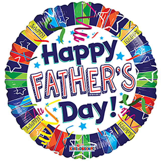 Rund folieballon Happy Fathers Day - Send med Helium