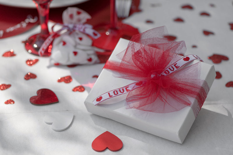 Rød rulle tyl, 20 m.