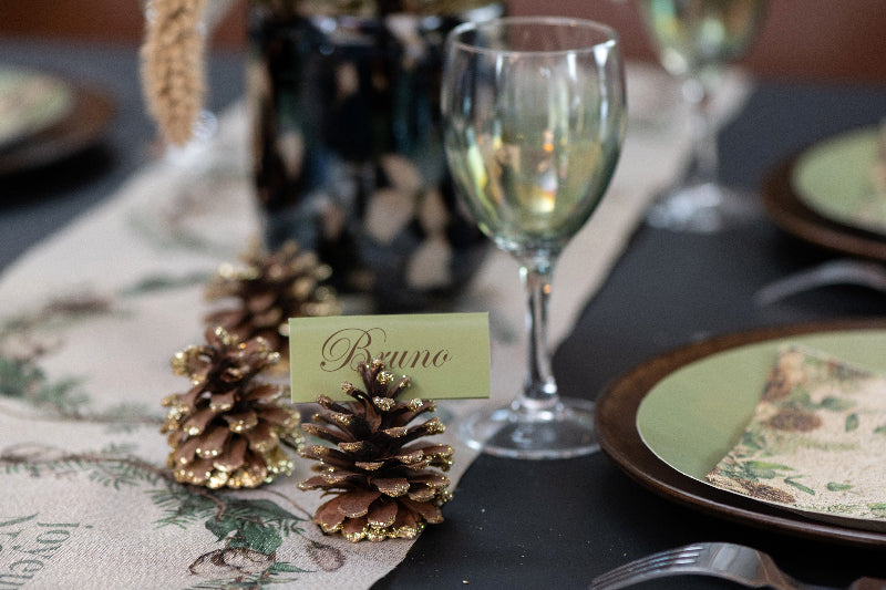 Oliven grønne bordkort, 7x3 cm, 10 stk.