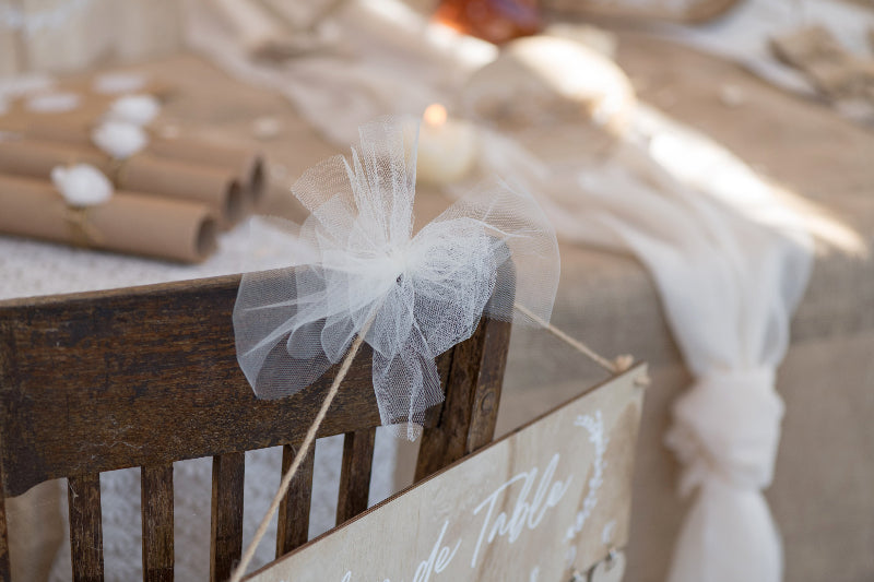 Lys blå rulle tyl, 20 m.