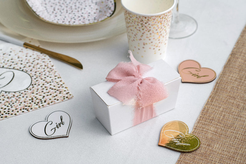 Chiffon bånd, lyserød, 40 mm x 5 m.