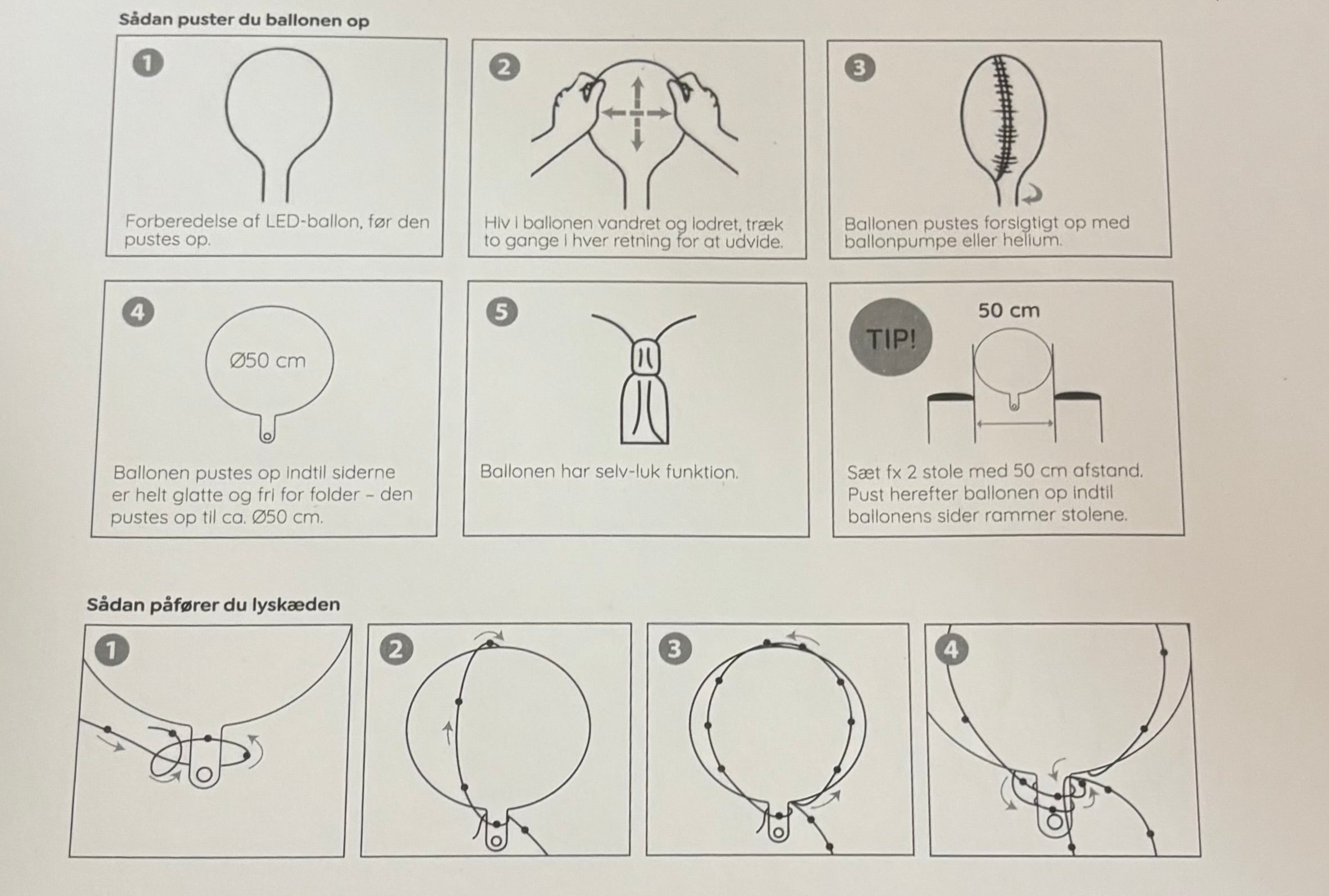 LED ballon "Tillykke student", m. guirlande, 1 stk.