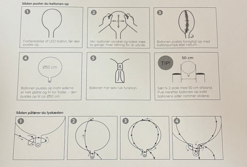 LED ballon "Tillykke student", m. guirlande, 1 stk.