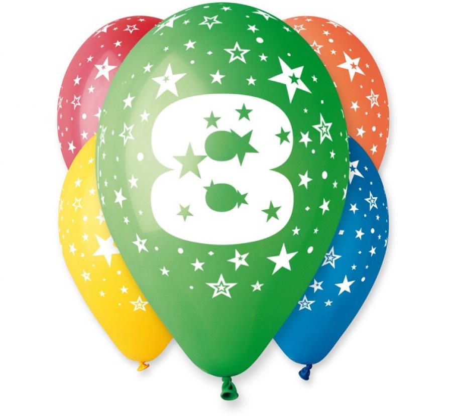 8 års balloner - 5 stk.