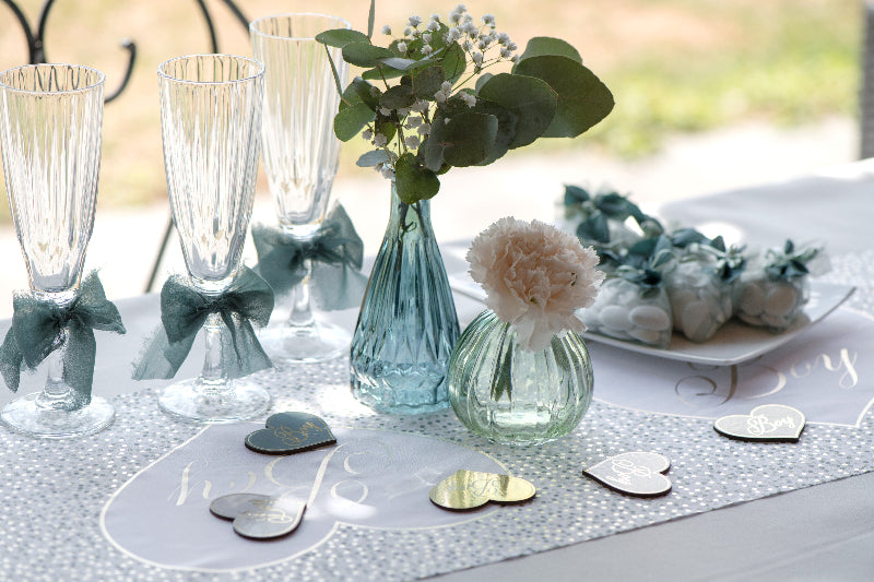 Vase glas rund grøn 8,5x7 cm. 1 stk