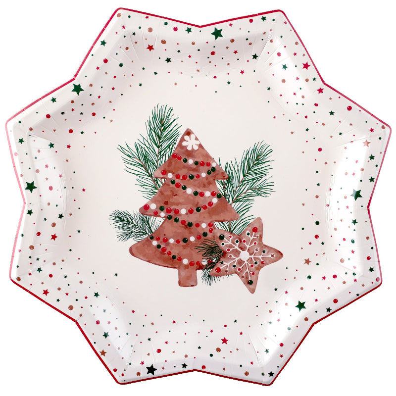 Stjerneformet juletallerken, 10 stk.