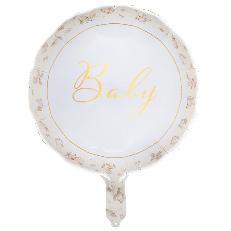 Neutral baby folieballon, 45 cm.